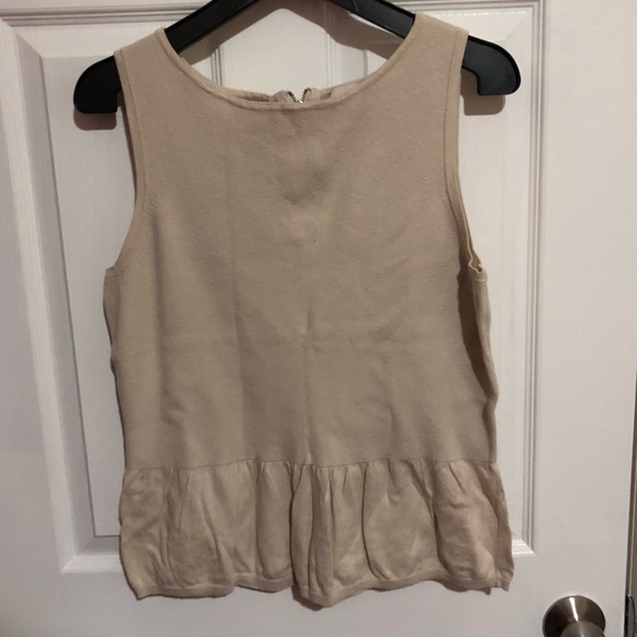 Loft Cream Peplum Tank Size L - Picture 1 of 4
